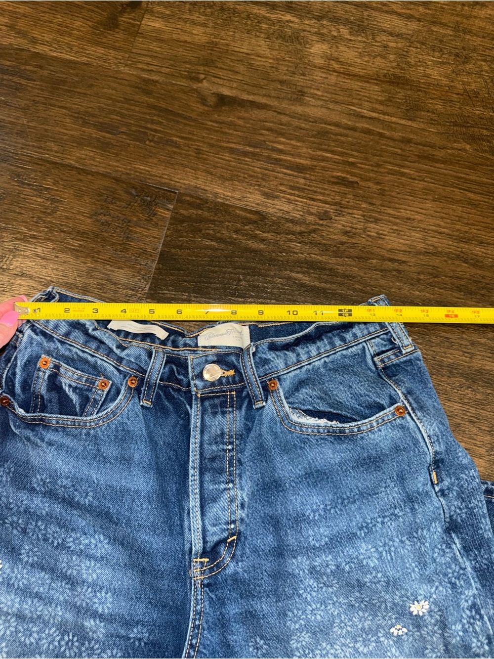 Universal Thread Blue Patterned Straight-Leg Jeans - Picture 6 of 12